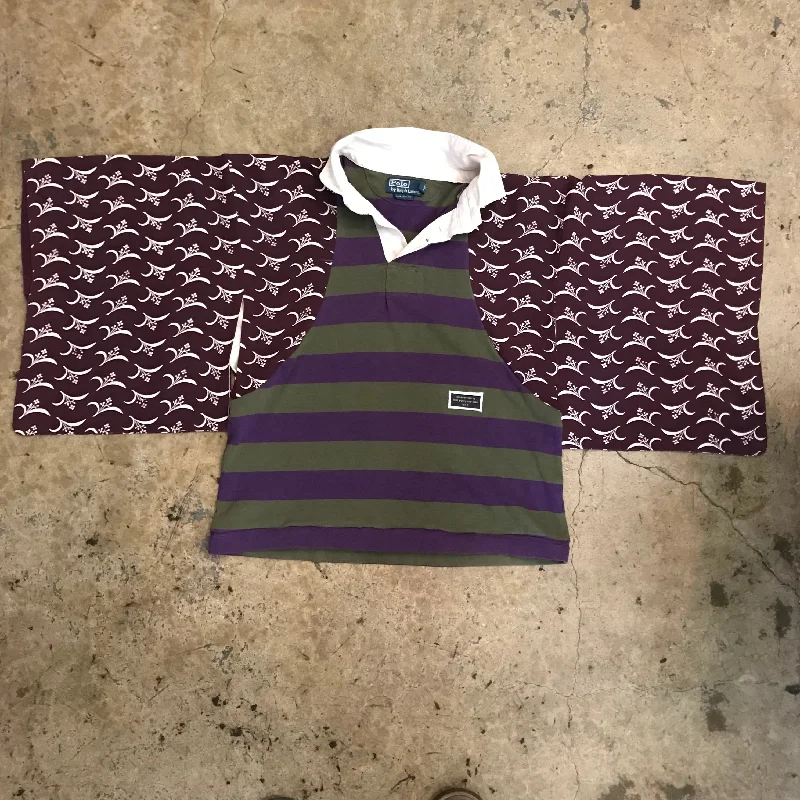 STRIPED POLO SHIRT W/VINTAGE KIMONO SLEEVESPocketed Jackets