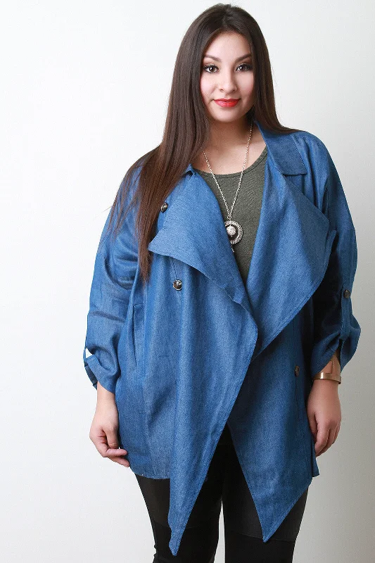 Lightweight Chambray Button JacketLeather Jackets