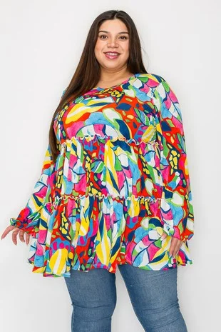 Designer ShirtsBeautiful Bright Tiered Shirt Top