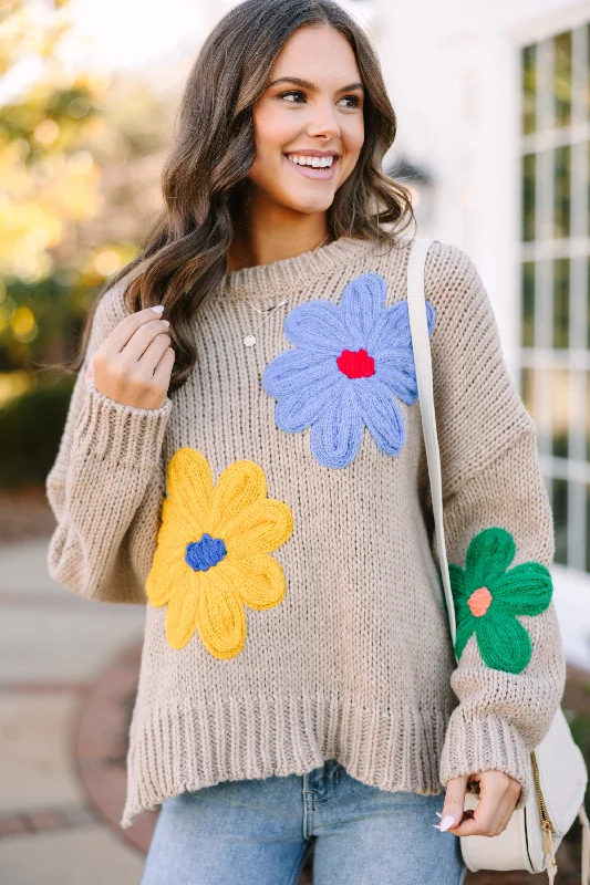 After All Taupe Brown SweaterCashmere Knit Tops