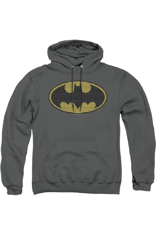 Painted HoodiesBatman Little Logos Adult Pull Over Hoodie / Hooded Sweatshirt