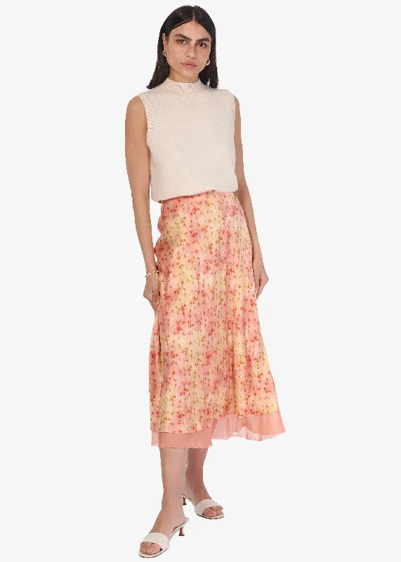 Genoa Skirt Sunset DitsyDenim Skirt