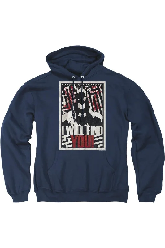 Cropped HoodiesBatman I Will Fnd You Adult Pull Over Hoodie / Hooded Sweatshirt