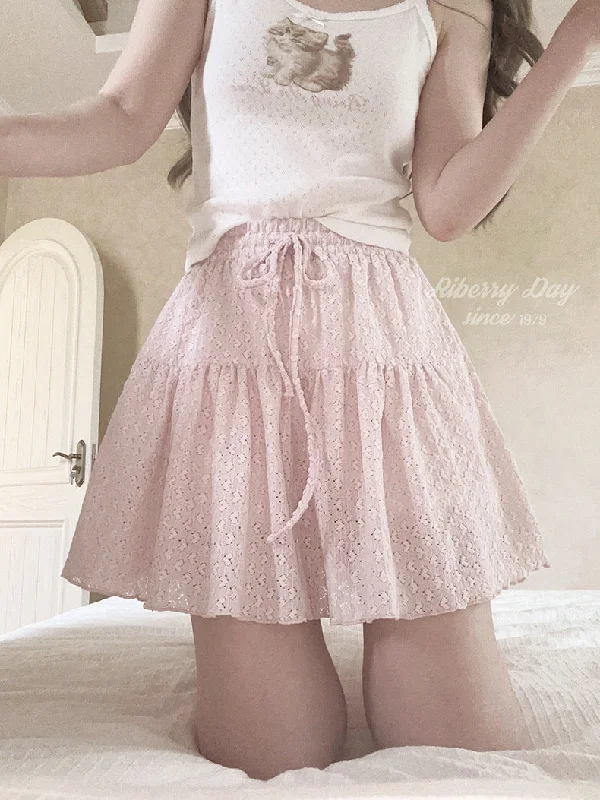 Sakura Aroma Heart Mini SkirtEmbroidered Skirt