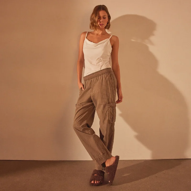 Pajama PantsSeersucker Cargo Pant - Cashew Pigment