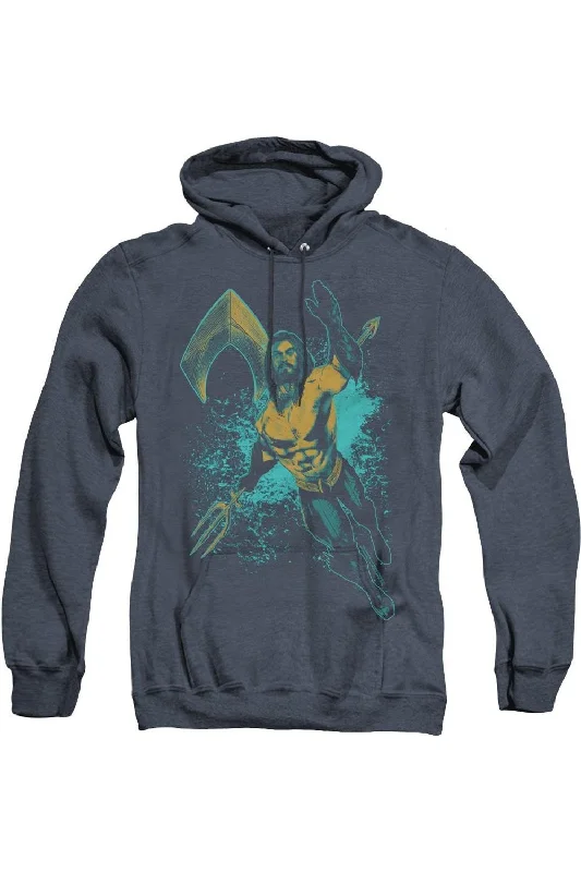 Statement HoodiesAquaman Movie Make A Splash Adult Heather Hoodie / Hooded Sweatshirt