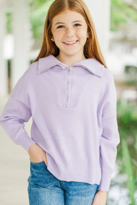 Girls: The Aiden Lavender Purple SweaterVelvet Knit Tops