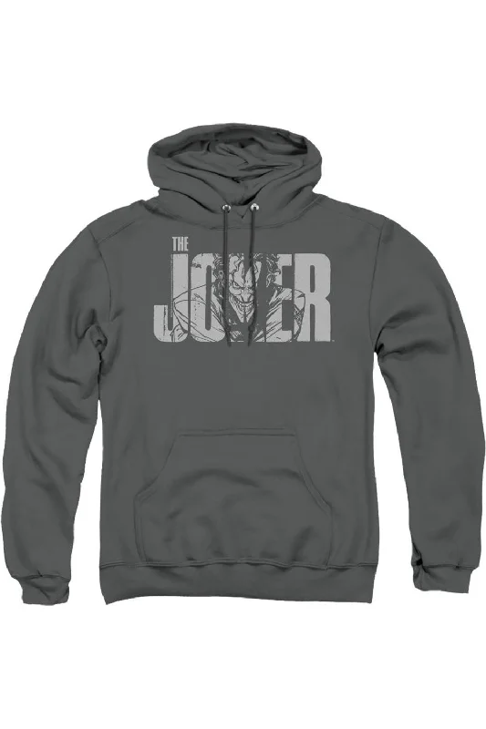 Button-Up SweatshirtsBatman Joker Text On Gray Adult Pull Over Hoodie / Hooded Sweatshirt