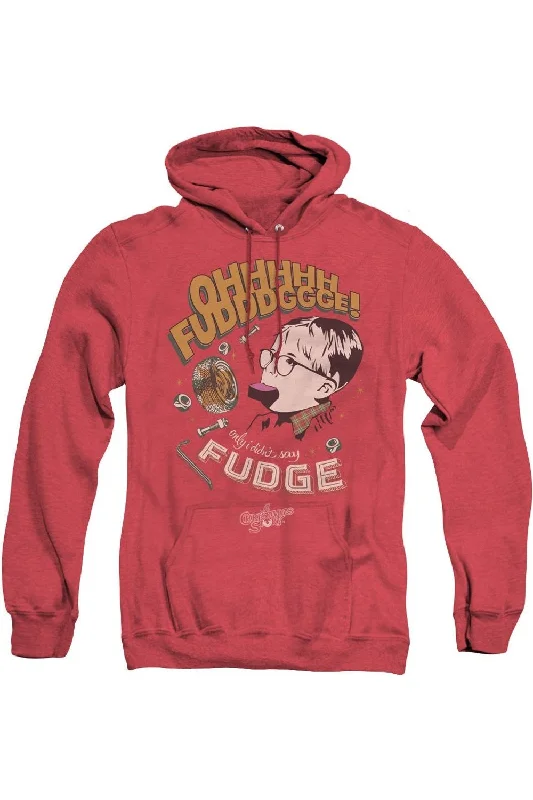 Waterproof HoodiesA Christmas Story Fudge Adult Heather Hoodie / Hooded Sweatshirt