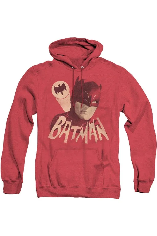 Recycled Fabric HoodiesBatman Classic Tv Bat Signal Adult Heather Hoodie / Hooded Sweatshirt