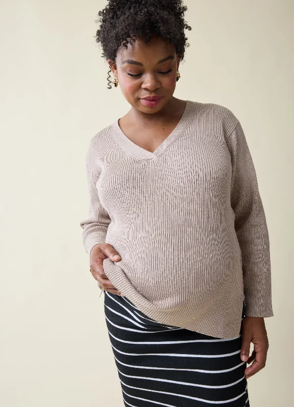 The EveryWear Side Zip Maternity + Nursing SweaterTravel Knit Tops