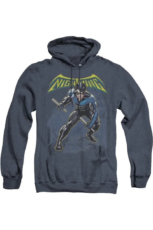 Reflective HoodiesBatman Nightwing Adult Heather Hoodie / Hooded Sweatshirt