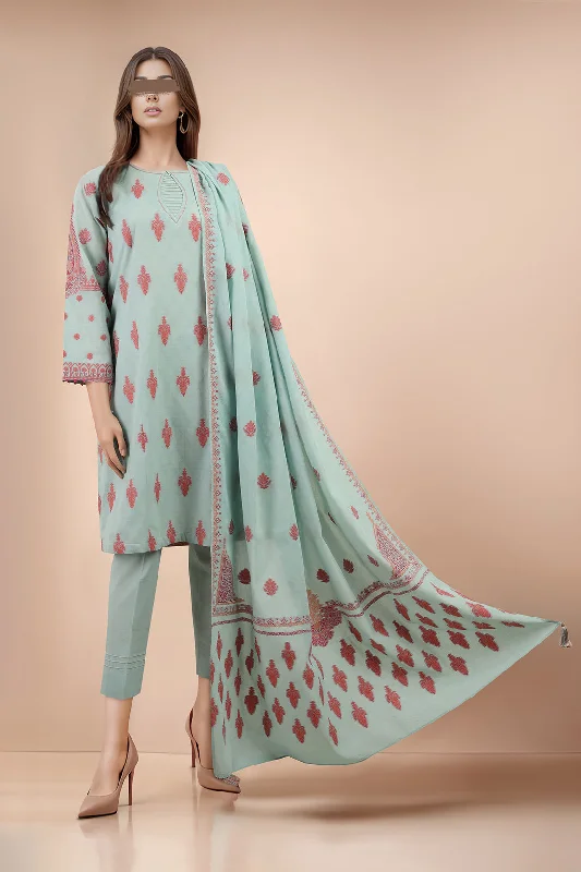 Unstitched Jacquard Cotton 2 Piece (Shirt/Dupatta)