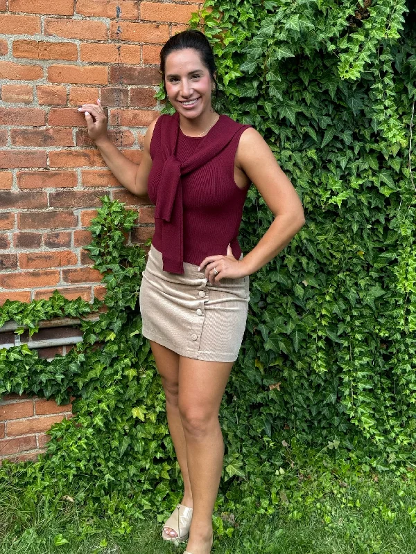 Feeling Fall Mini SkirtSlit Skirt