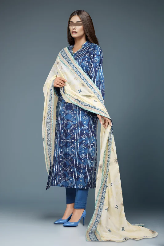 Unstitched Printed Lawn 2 Piece (Shirt/Dupatta)