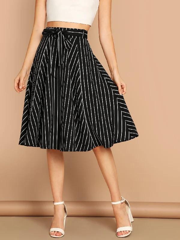 High Waist Striped SkirtUnder Skirt