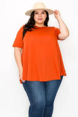 Longline ShirtsSolid All Orange Shirt Top