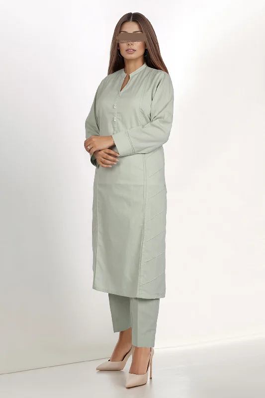 Solid Slub Viscose Stitched 2 Piece (Shirt/Trouser)