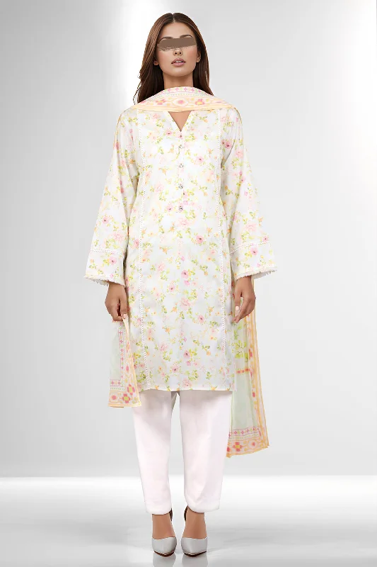 Unstitched Printed Self Jacquard 2 Piece(Shirt/Dupatta)