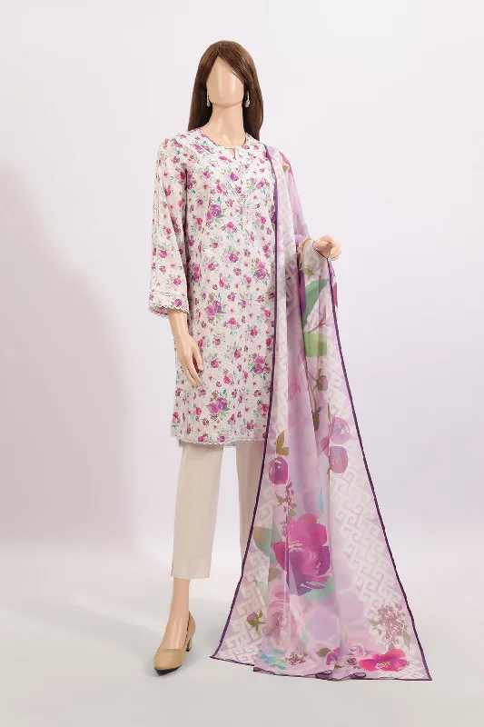 Unstitched Printed Lawn 2 Piece (Shirt/Dupatta)