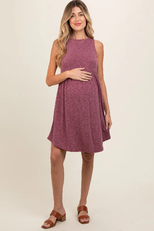 Peplum DressViolet Babydoll Sleeveless Maternity Dress