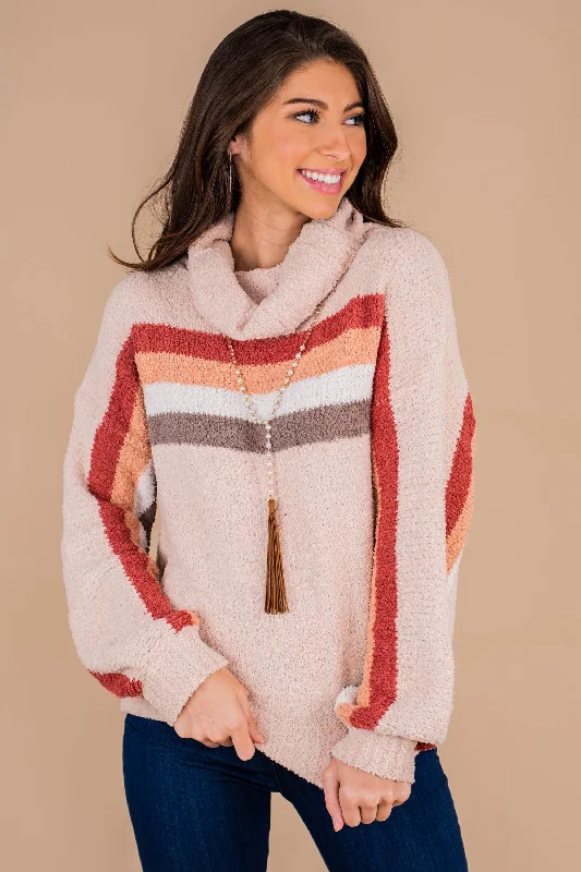 Lead You On Taupe Brown Turtleneck SweaterPocketed Knit Tops