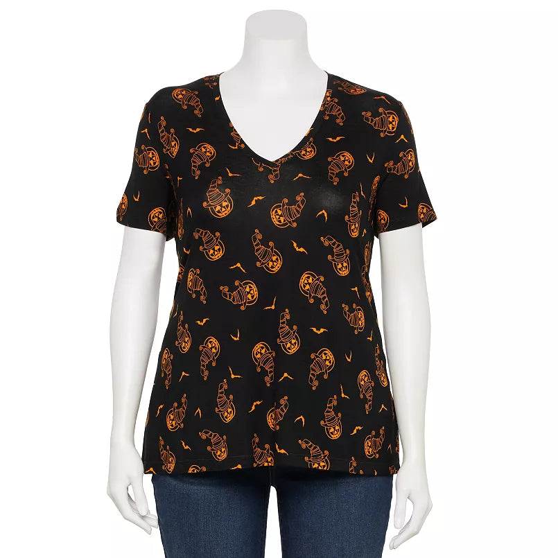 Lounge ShirtsBlack Orange Pumpkin Jack O Lantern Shirt Top