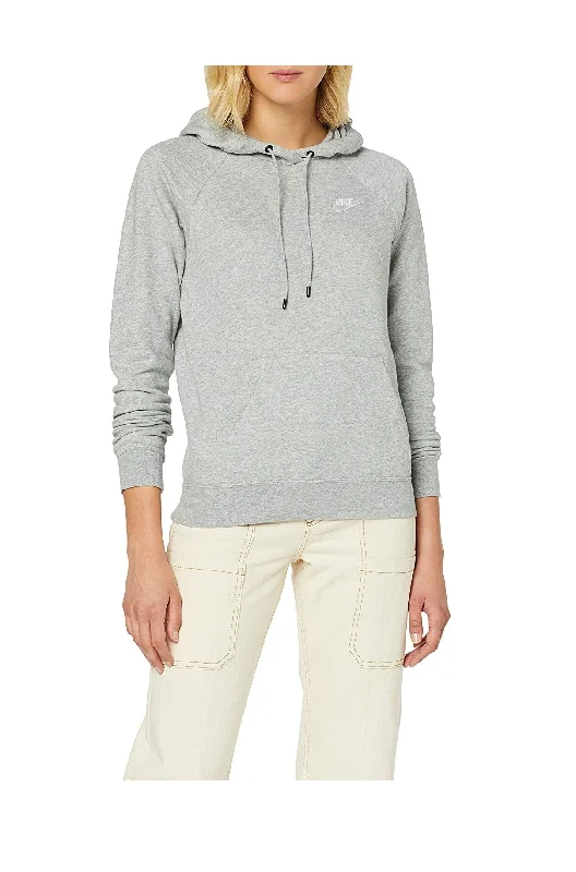 Cropped SweatshirtsWomen's Sportswear Essential Fleece Hoodie, Gray, M, Defective