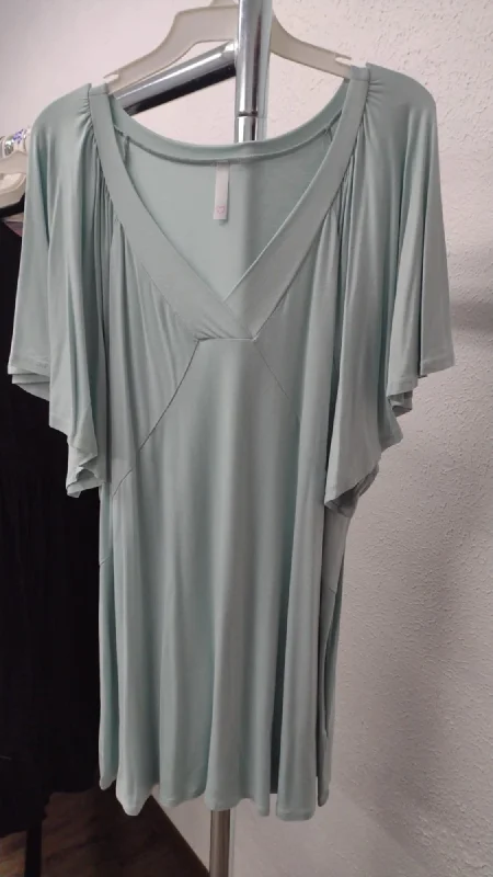 Designer ShirtsLight Sea Green V Neck Shirt Top