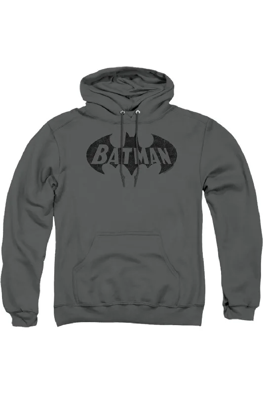 Leather-Paneled SweatshirtsBatman Crackle Bat Adult Pull Over Hoodie / Hooded Sweatshirt