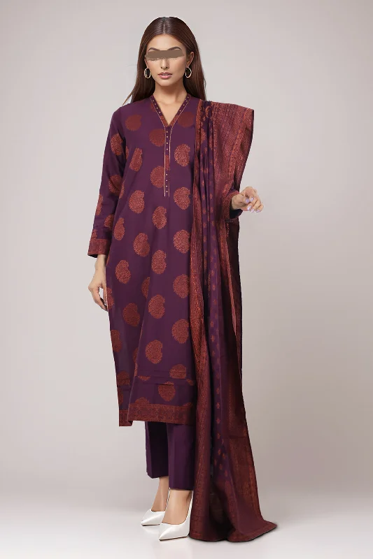 Unstitched Jacquard Cotton 2 Piece (Shirt/Dupatta)