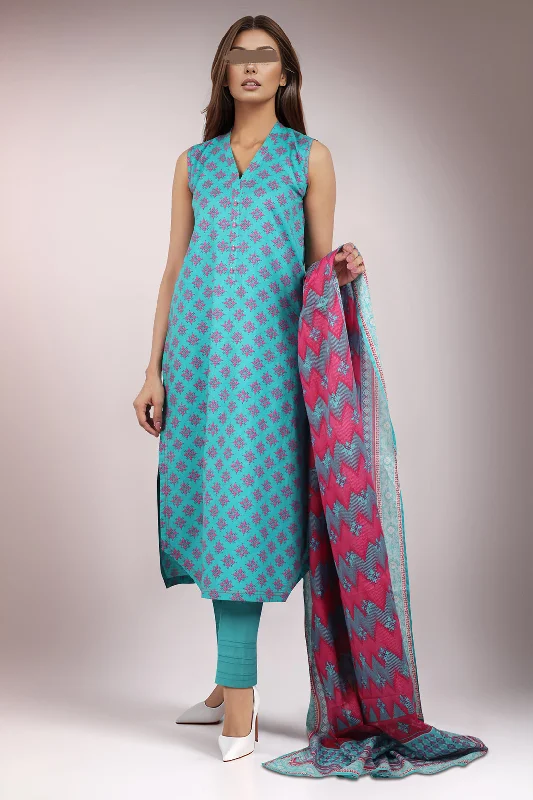 Unstitched Printed Lawn 2 Piece (Shirt/Dupatta)