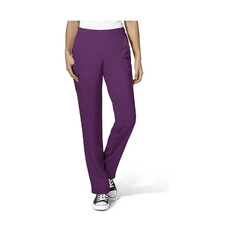 Patched PantsWonderWink Women's Flat Front Cargo Scrub Pant - Eggplant