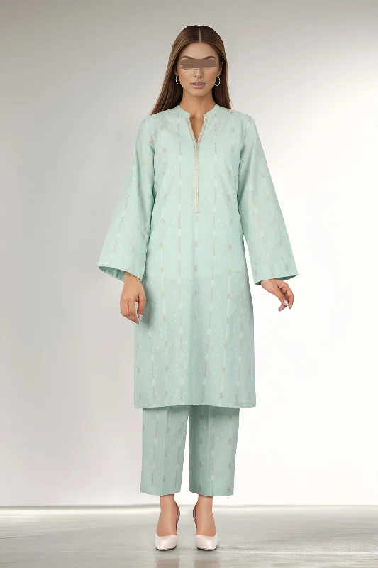 Embroidered Cotton Jacquard Stitched 2 Piece (Shirt/Trouser)