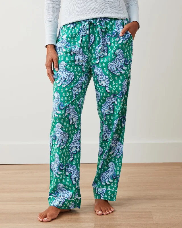 Rain PantsTiger Queen - Lightweight Flannel PJ Pants - Jade