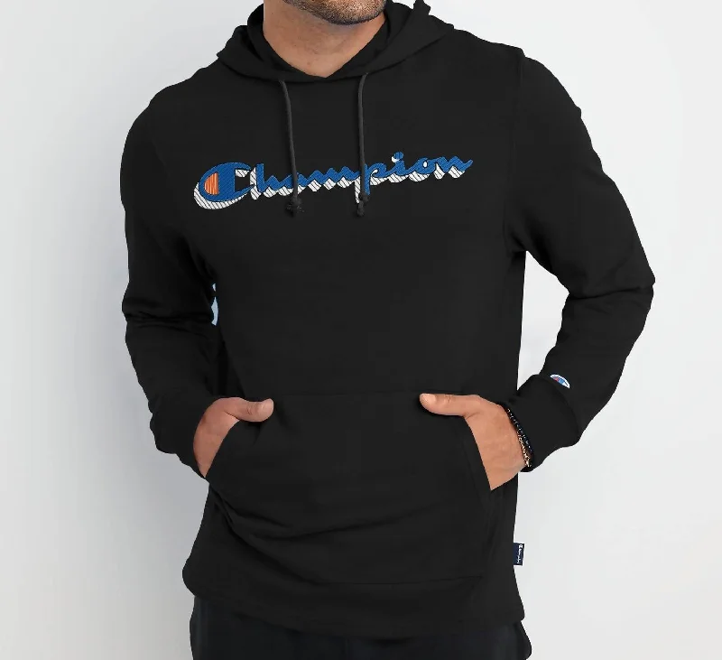 Button-Up SweatshirtsMiddleweight T-Shirt Hoodie Script Logo In Black