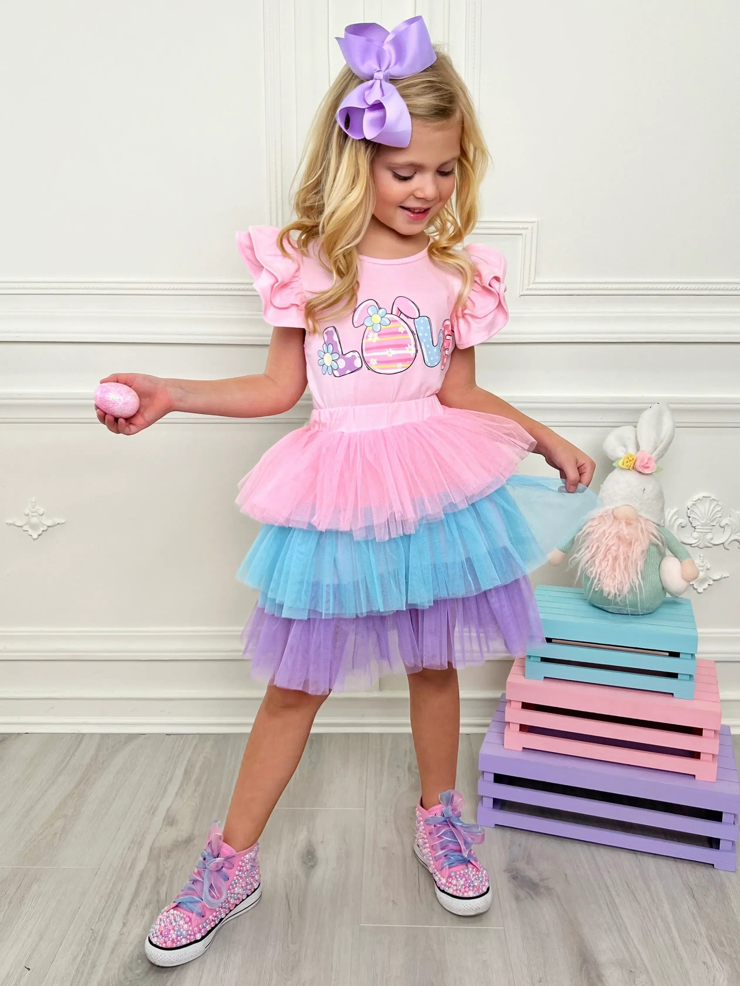 Egg-stra Adorable Pastel Tutu Skirt SetSarong