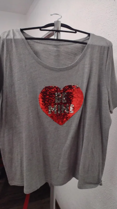 Wool ShirtsGray Be Mine Sequin Heart Shirt Top