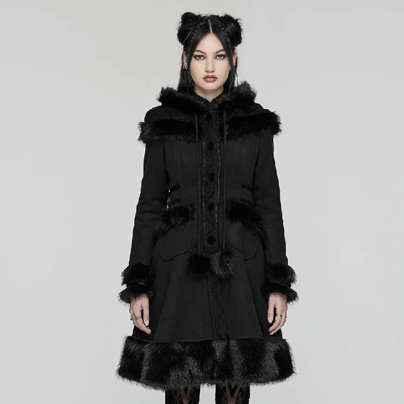 Statement HoodiesWomen's Lolita Hooded Bowknot Overcoat