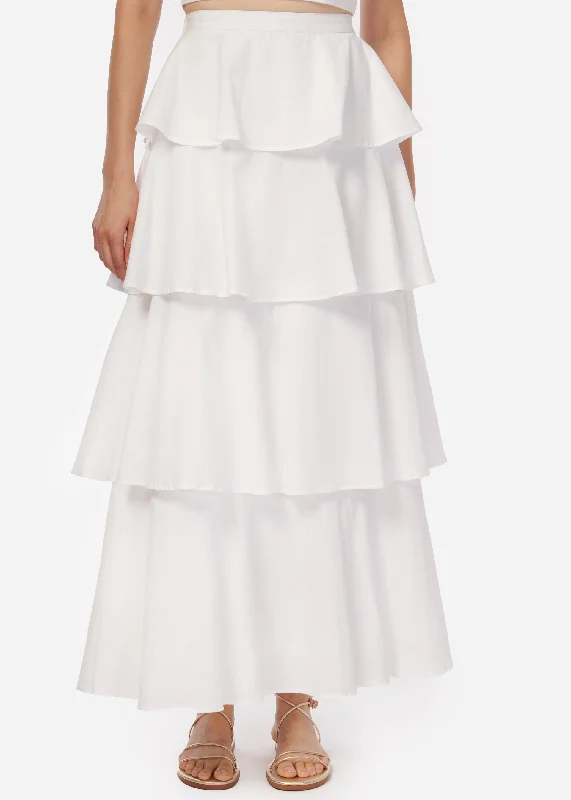 Terra Cotton Poplin Skirt WhiteBubble Skirt