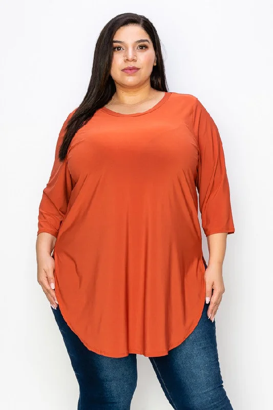 Relaxed Fit ShirtsPSFU Long Orange Tunic Shirt Top