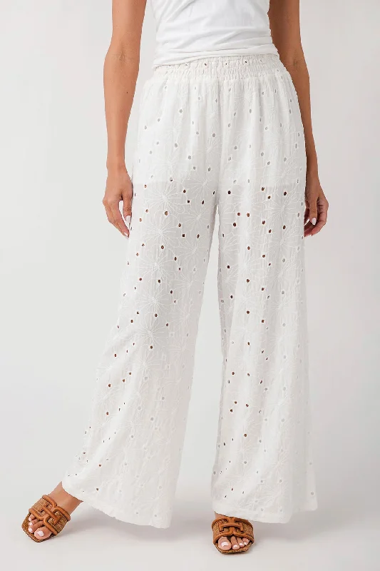 Designer PantsOcean Drive Eyelet Wide Leg Pants