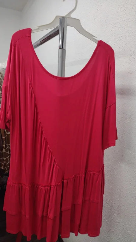 Casual ShirtsFuschia Magenta Pink Fancy Ruffle Shirt Top Tunic