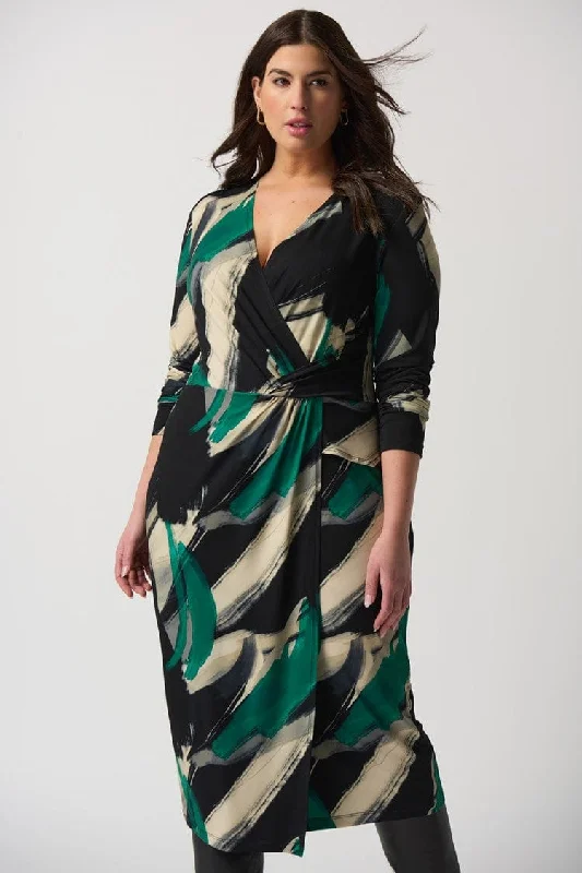 Short-sleeve DressJoseph Ribkoff Abstract Print Wrap Dress - 233127