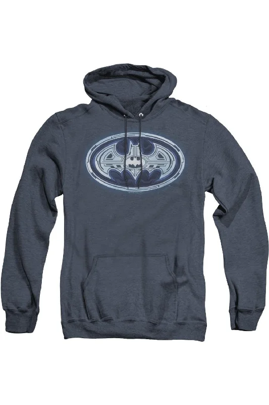 Plush HoodiesBatman Cyber Bat Shield Adult Heather Hoodie / Hooded Sweatshirt