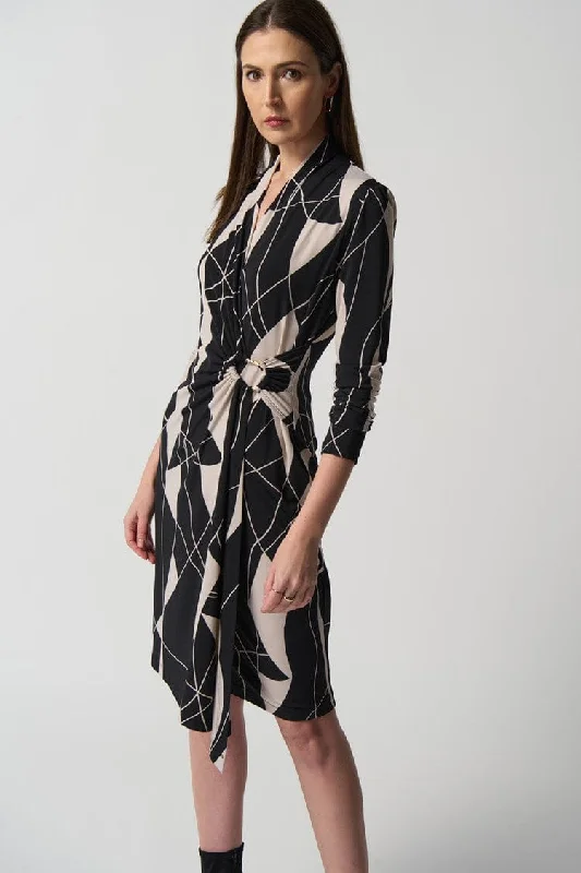 Strapless DressJoseph Ribkoff Abstract Print Wrap Dress - 233104