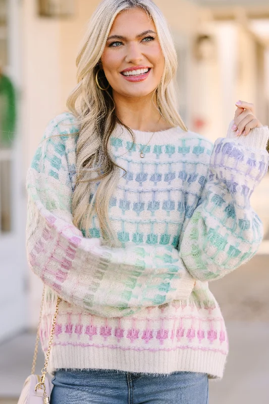 Look At You Ivory Multicolor SweaterLayered Knit Tops