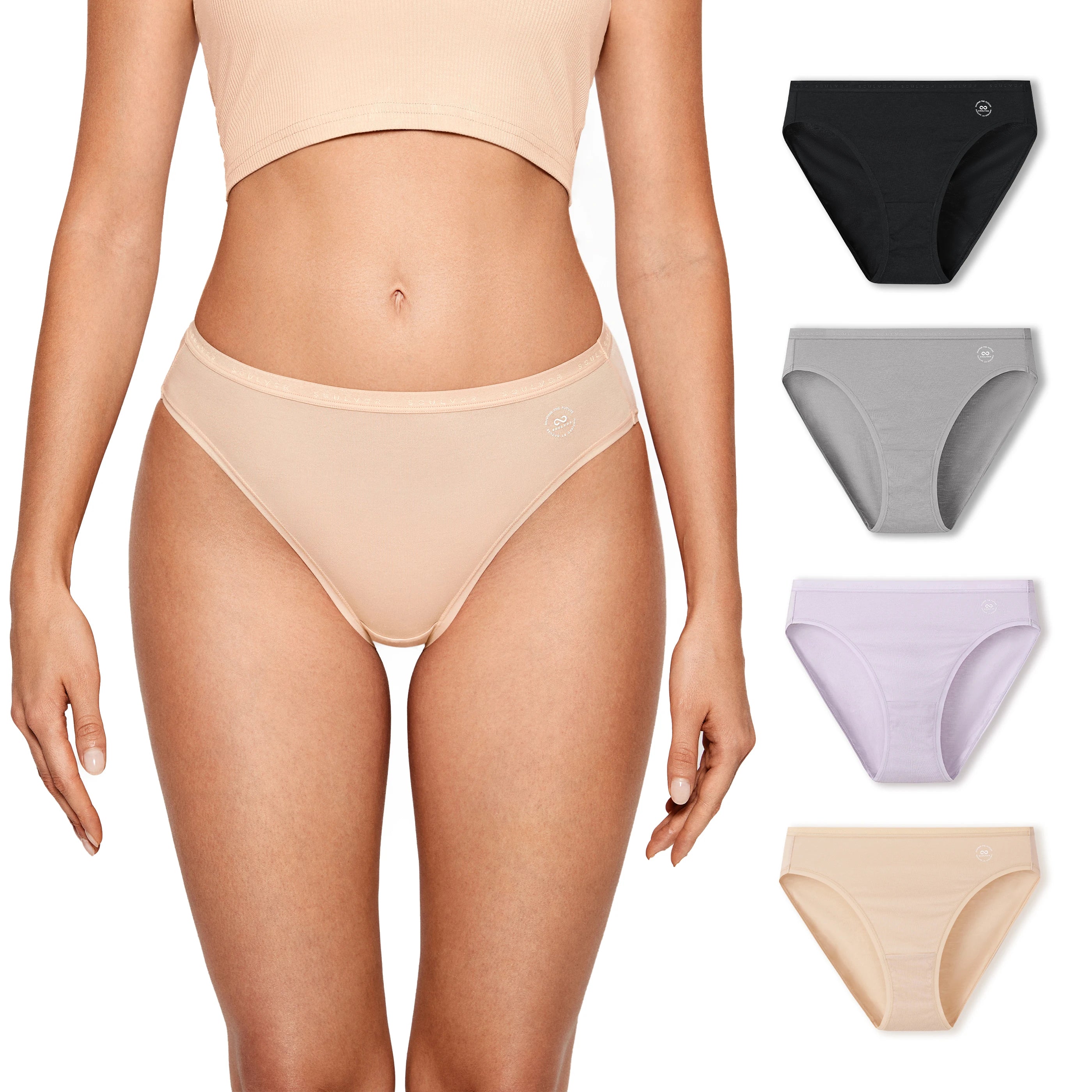 Hot Pants4 Pack - High Waist Briefs Cotton Panties