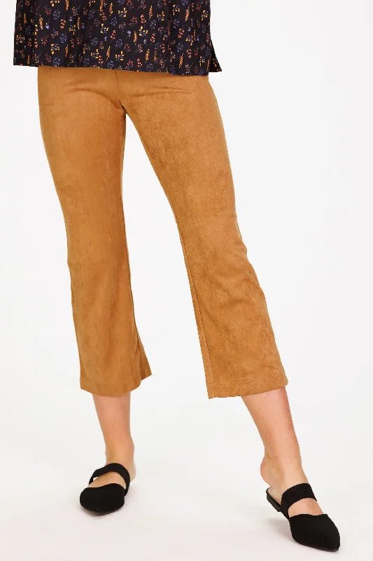 Parachute PantsTraveling Pant in Brown Stretch Suede