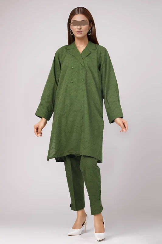 Cotton Jacquard Stitched 2 Piece (Shirt/Trouser)